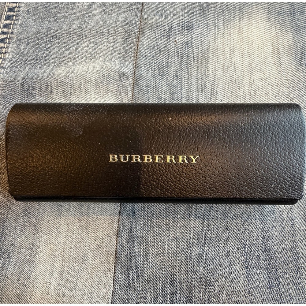 Burberry Leather Hard Shell Case for Glasses Sunglasses Magnetic Closure Black